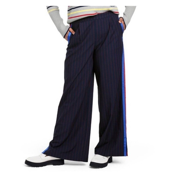 la ligne x target Stripe Blue And Red Wide Leg Pants Size Extra Small - Picture 3 of 3